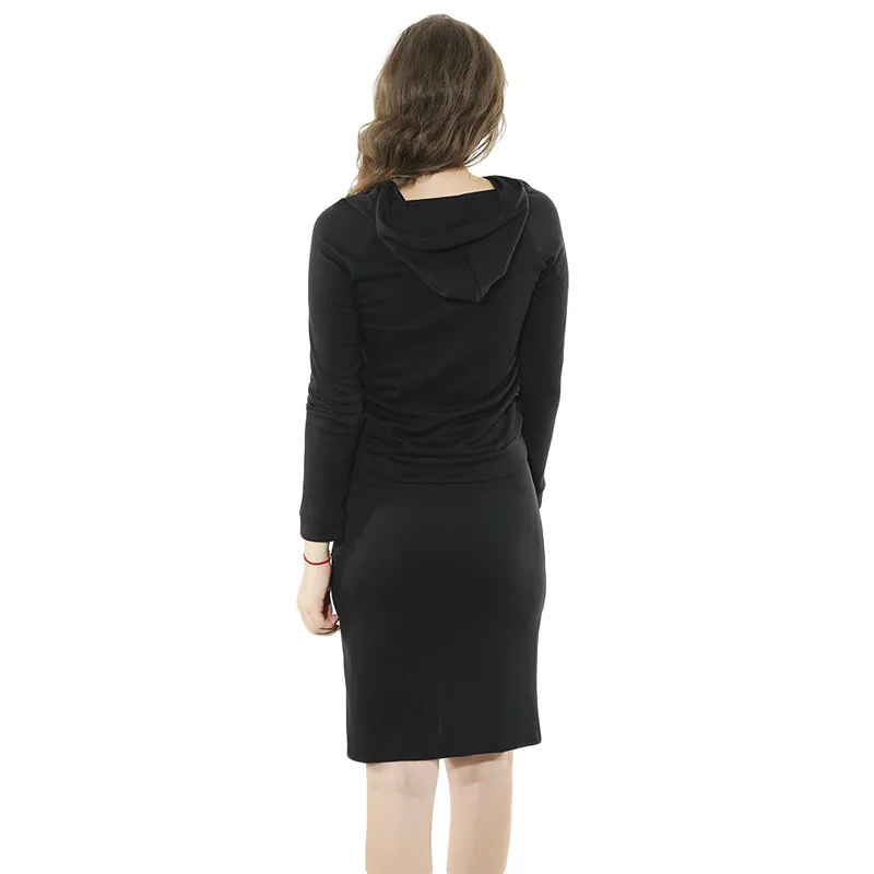

2021 The New Suit Women Hooded Cultivate Hoodies Skirts Set Female Thicken Loose Top Skirts Sexy Split Set Suit