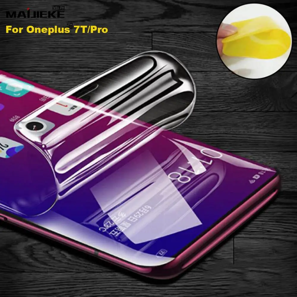 6D Soft Front Hydrogel Film for Oneplus 8 pro 7T Full Cover Nano Screen Protector Protective Not Glass | Мобильные телефоны и