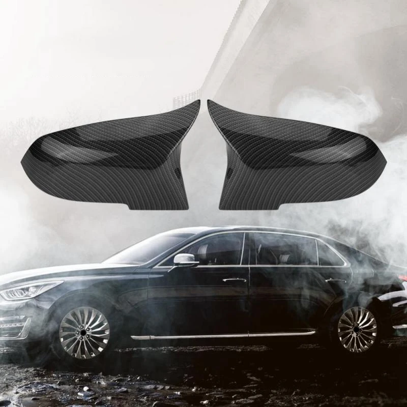 2 предмета из углеродного волокна автомобиля крышка зеркала заднего вида Кепки в
