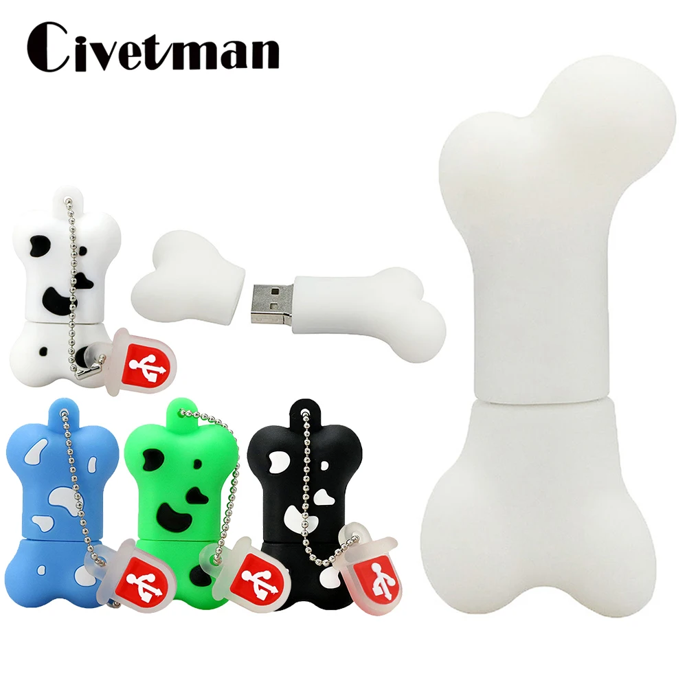 

Dog Bone USB Flash Drives Real Capacity 8GB 16GB 32GB 64GB 128GB 256GB Pen Drive Cartoon Mini USB Memory Stick Thumb Pendrive