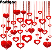 100pcs red heart laser sequined balloon pendant valentines day romantic wedding hanging decoration birthday party supplies
