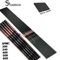 30pcs archery pure carbon arrow shaft spine 300 340 400 500 600 id 6 2mm od 7 6mm 30 32 recurve bow shooting accessories