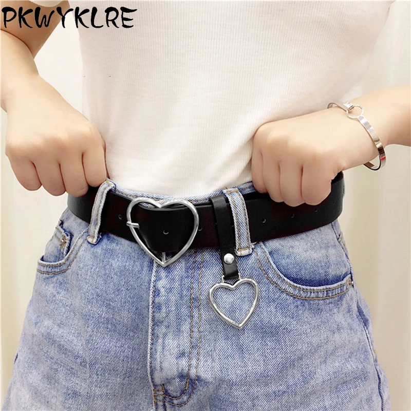 

couro genuÃ­no senhoras de alta qualidade liga amor pino fivela moda retro cinto vestido jeans decorativo senhoras bonito cintos