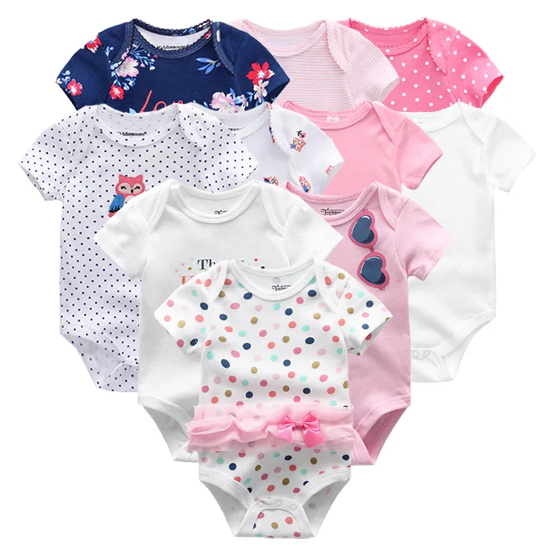 Комбинезон детский хлопковый с коротким рукавом на возраст 0-12 месяцев 10 шт. | Мать