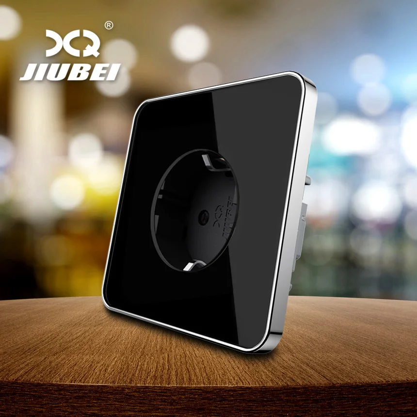 Jiubei ЕС Стандартный один Мощность гнездо с украшением в виде кристаллов Стекло