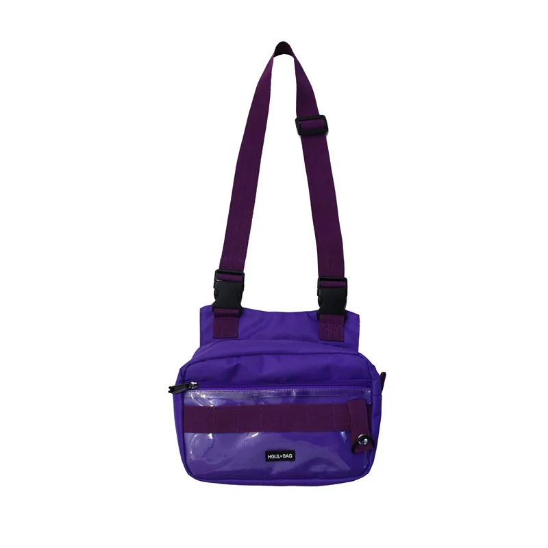 Purple Уличная квадратная большая космическая нагрудная сумка Оксфорд поясная сумка для мужчин женщин модные сумки на талию тактические сумки через плечо G146 - Цвет: Purple
