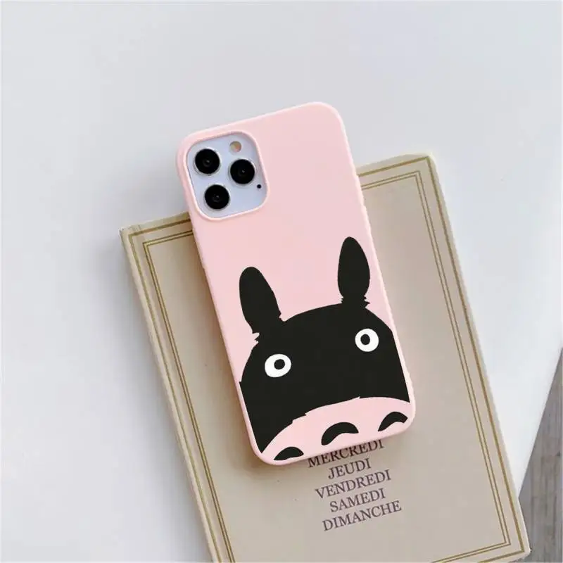 

Cartoon cute Totoro Miyazaki Hayao Phone Case Candy Color for iPhone 6 6S 7 8 11 12 XS X SE 2020 XR mini pro Plus MAX funda