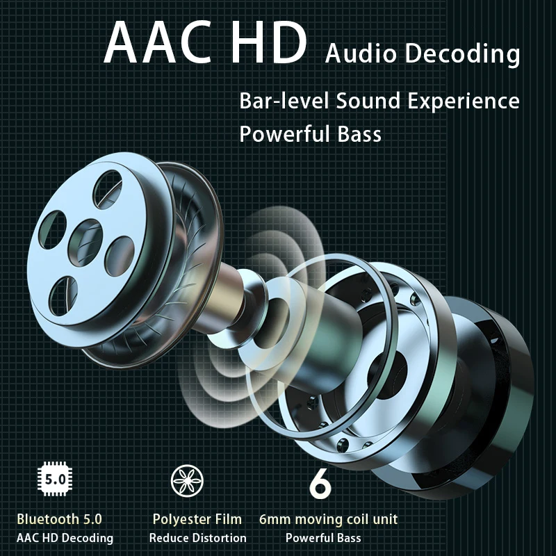 TWS AAC HD Earphone Bluetooth Headphone True Wireless Stereo Earbuds In Ear Headset EarBuds Sport Bluetooth For Xiaomi