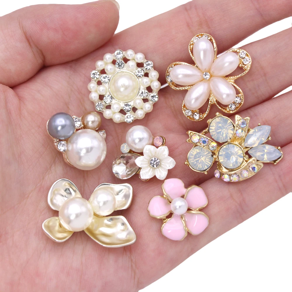10 шт. Цветочные жемчужины Стразы плоские стразы s пуговицы для одежды жемчужные