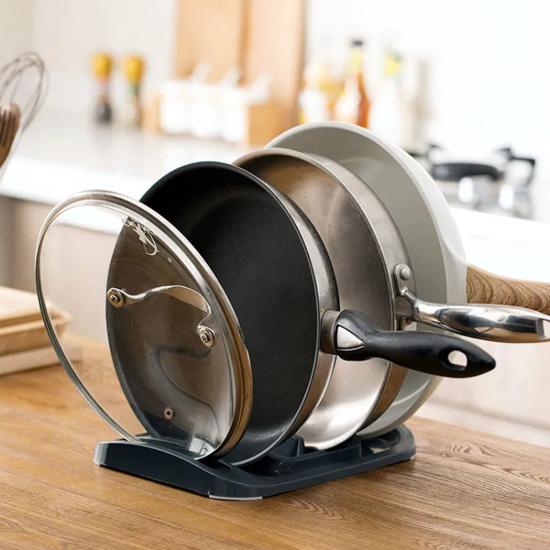 Кухонная полка для кастрюль крышек стеллаж бытовое хранилище слива кухонные