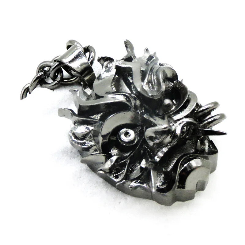 Ожерелье-подвеска Медальон Самурайской Маски 32*25 мм Школа Волшебников Охотник на Монстров Дикая 3D Панк Черные Игровые Цепи.