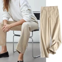 withered vintage casual pants women england style fashion corduroy solid pantalones mujer pantalon femme haremtrousers women