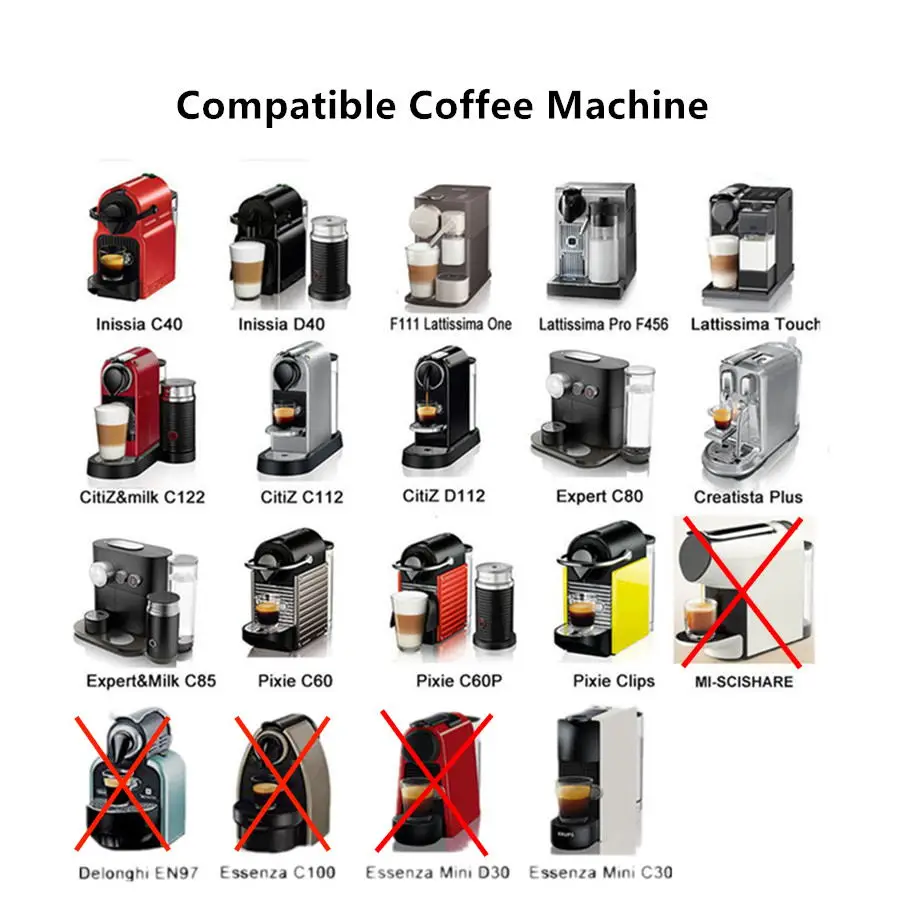 ICafilas для Nespresso кофейная капсула многоразовый фильтр для кофе из нержавеющей стали чашка для эспрессо с трамбовкой для машины Inissia
