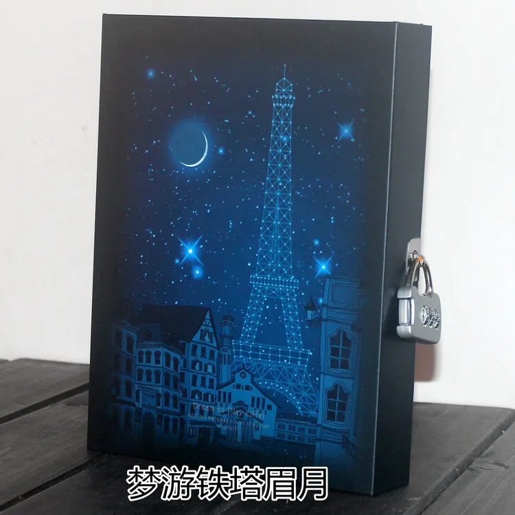 Notebook Винтажный дневник, блокнот с кодом блокировки, ретро личный дневник, толстый блокнот, блокнот, офисные школьные принадлежности, Подарочная записная книжка - Цвет: Notebook
