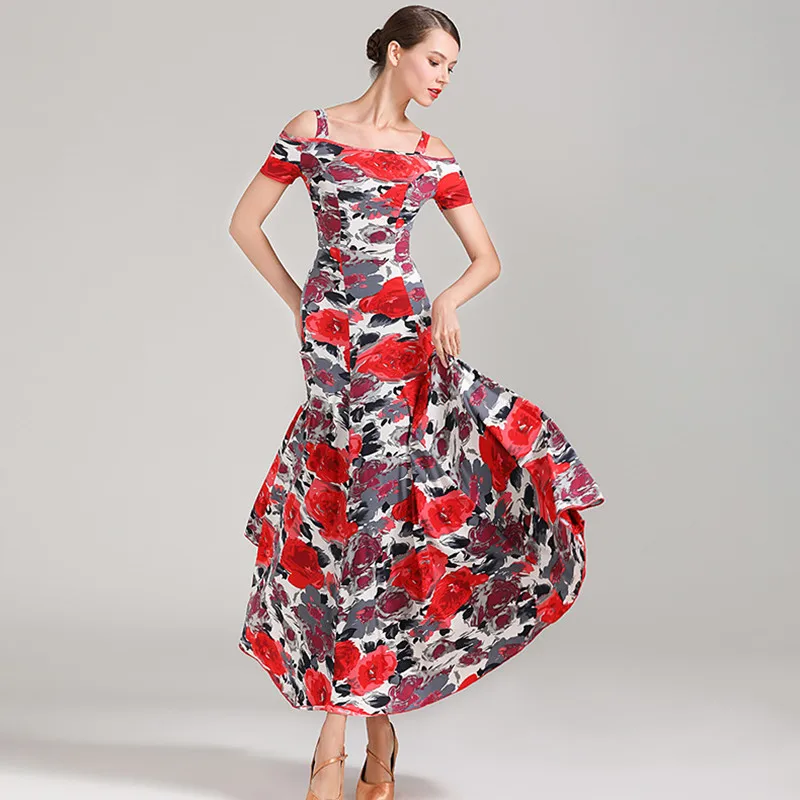 Платье для бальных танцев платье вальса Дешевое китайские костюмы Танго