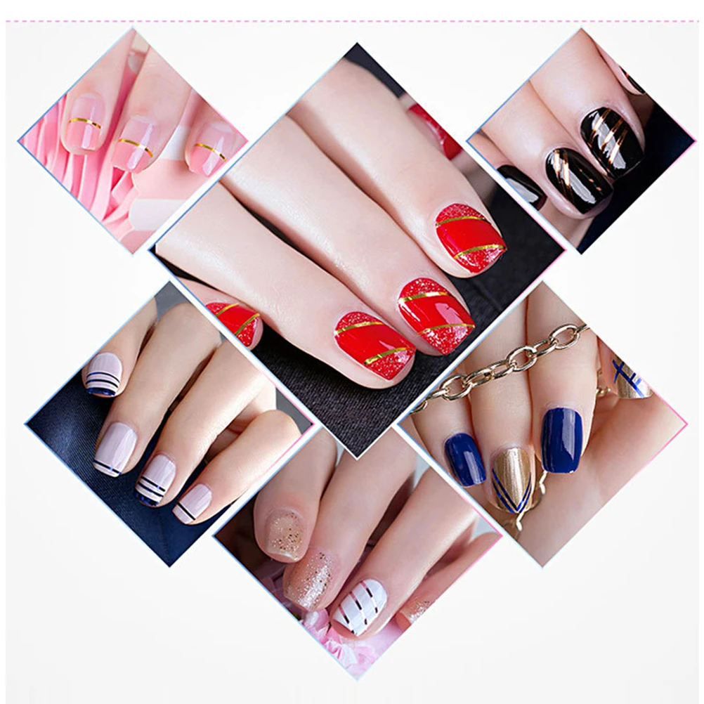 Наклейки для ногтей 32 цвета полоски ленточные линии разноцветных рулонов лента