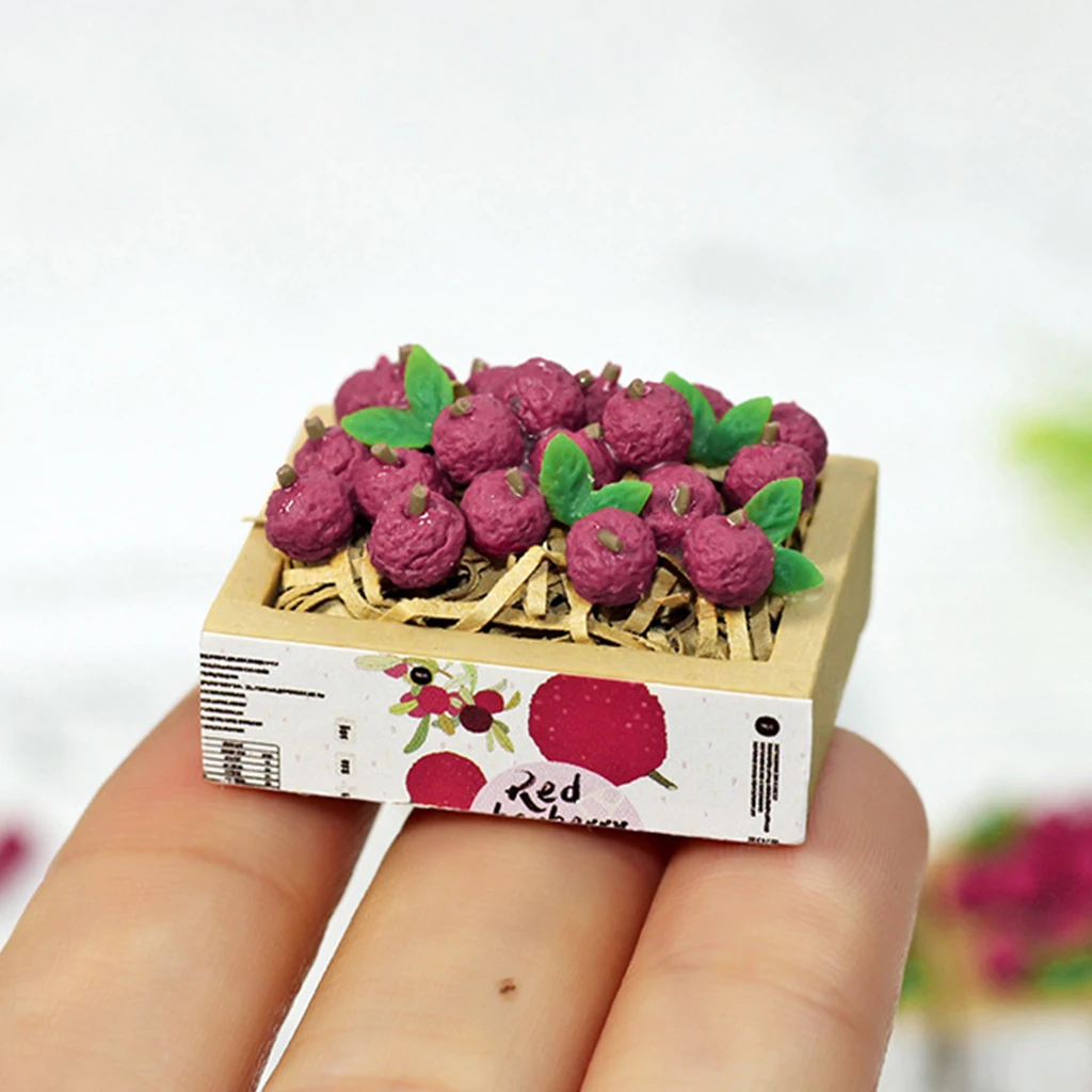

1:12 Миниатюрный Кукольный Миниатюрный полимерный фруктовый домик Litchi, игрушки для ролевых игр