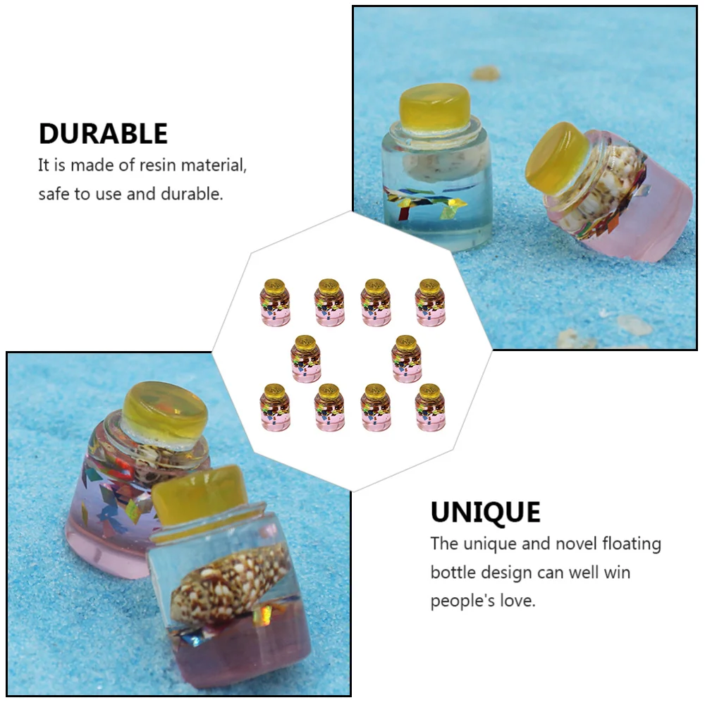 

10pcs Drift Bottle Decor Practical Resin DIY Accessories Key Chain Decor