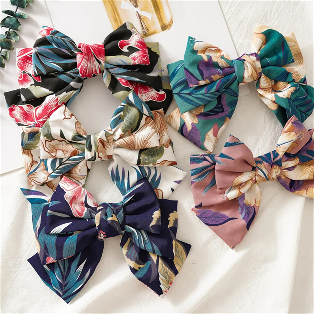 

Women's New Hair Clip Big Bow Flower Cloth Hairpin Lady Casual 2020 autumn season style Hair Jewelry whosale