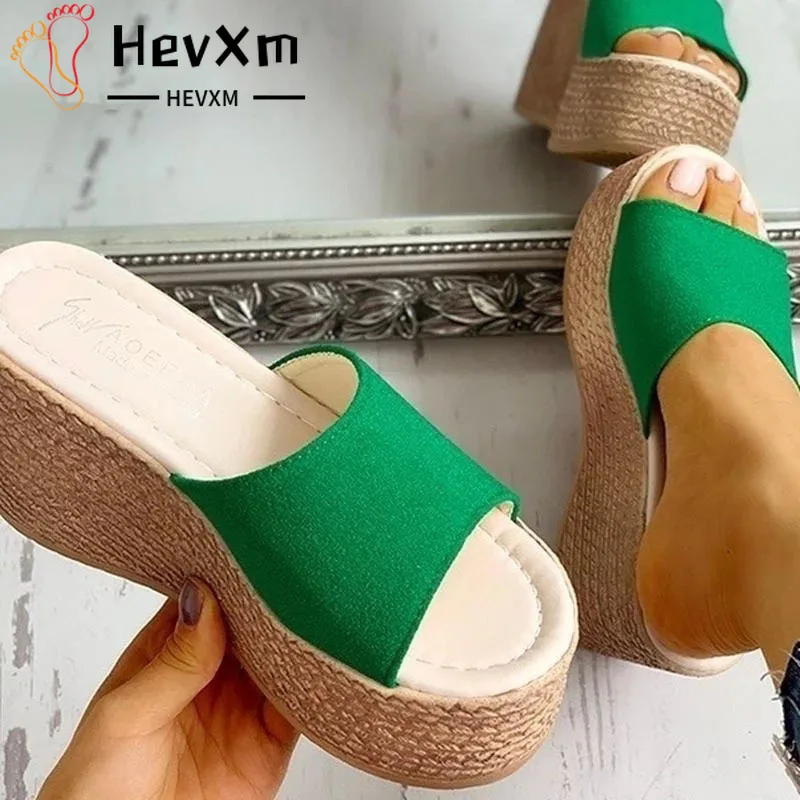 

2021 Summer New Fashion Women's Sandals Open Toe Shoes Women's High Heels Platform Casual Slope with Women's High Heels Shoes