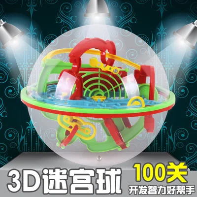 

3D Intellect Puzzle Ball Maze Game for Children Educational Metal Toy Wooden Learning Creativity Kids from 1-3 Boys Girls Baby