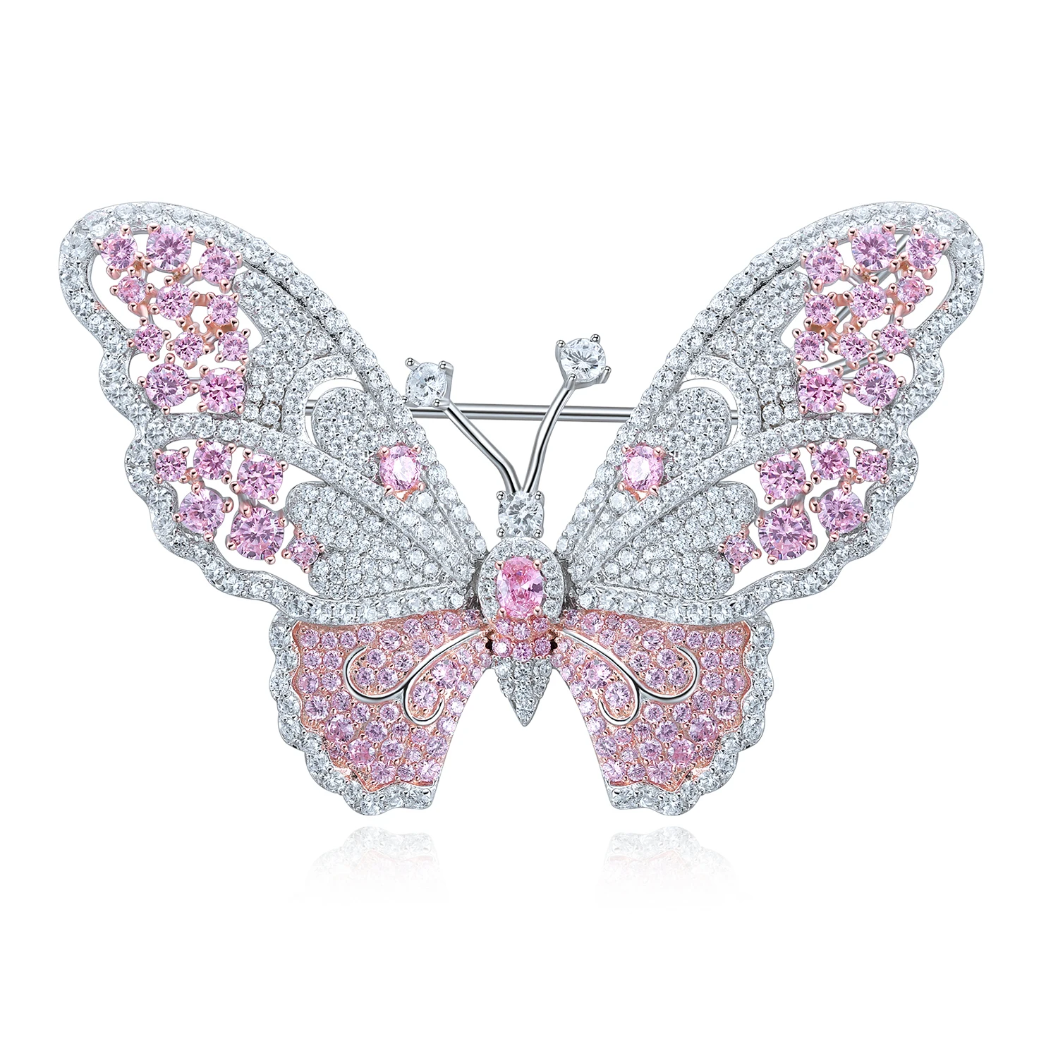 

Trendy High Quality Jewelry New Style Design For Christmas Gift Various Colorful Diamond S925 Silver Butterfly Brooches