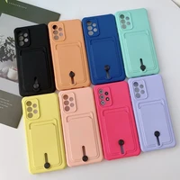 imitation liquid tpu phone case push pull type wallet card holder protection cover for samsung galaxy a52 a72 a32 s20 s21 ultra