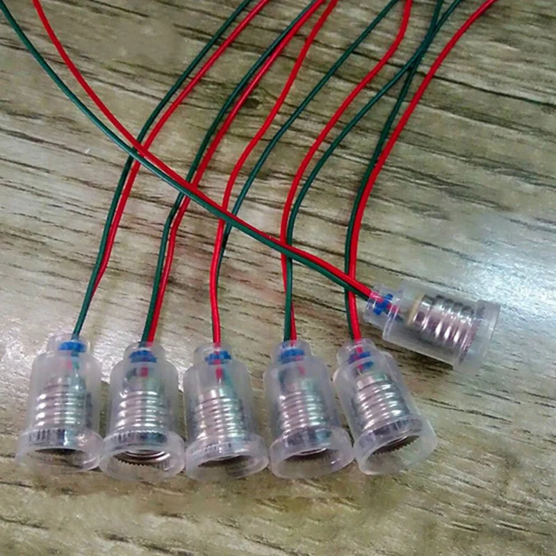 

10PCS E10 lamp holder With wire Small lampholder e10 base teaching instrument experiment wire length 20cm base e10 lampholder