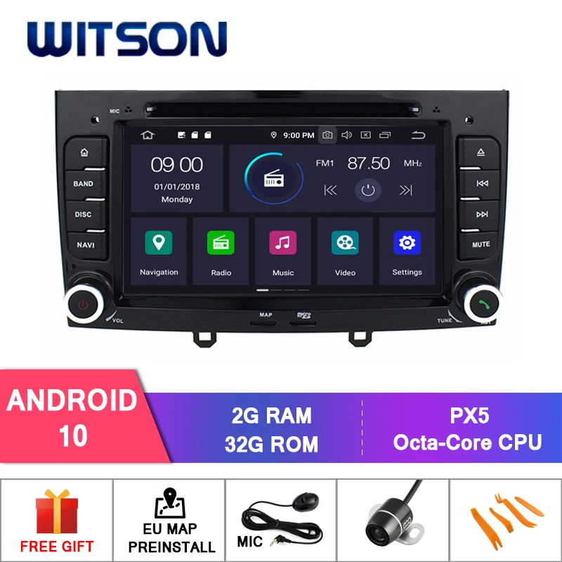 Автомобильный мультимедийный плеер WITSON Android 10 0 IPS HD экран для PEUGEOT 408 2010-2011 4 Гб RAM + 64
