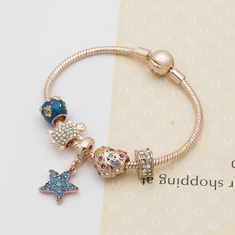 

2020 New Style Golden Beach Bracelet Set Women Splittable DIY Bracelet Pendant Bracelet Gift