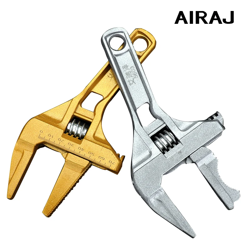 

AIRAJ Multi-function Adjustable Wrench Alloy Large Open Wrench Universal Spanner Repair Tool for Water Pipe Screw Bathroom