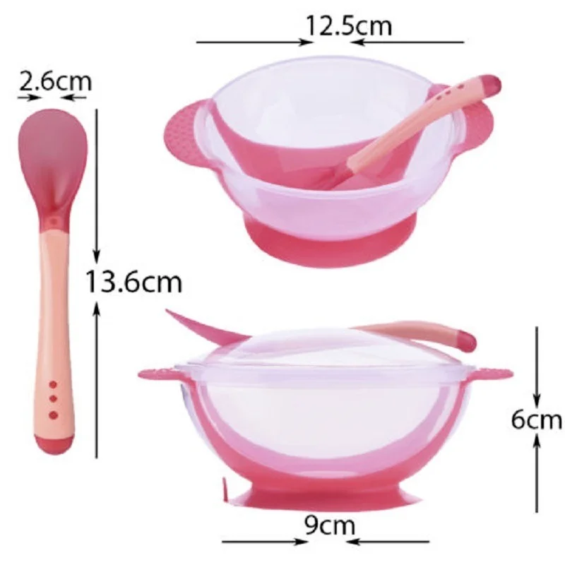 

2022 New Arrival Baby Sucker Bowl Spoon Fork Set Anti-Slip Learning Dishes Children Training Solid Feeding Dishes Hot Sale