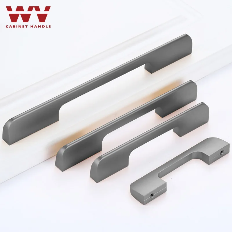 ВМ Американский Стиль черная ручка шкафа серый золотой Алюминий сплав Кухня шкаф