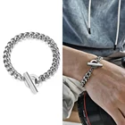 Браслет для мужчин 9 мм Золотой Серебряный цвет нержавеющая сталь Снаряженная кубинская цепочка гравировка персонализированные ID браслет ювелирные изделия LTBS025