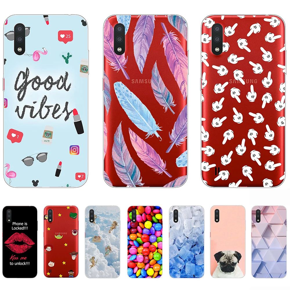 Чехол для Samsung Galaxy M01 роскошный мягкий силиконовый прозрачный чехол телефона M 01