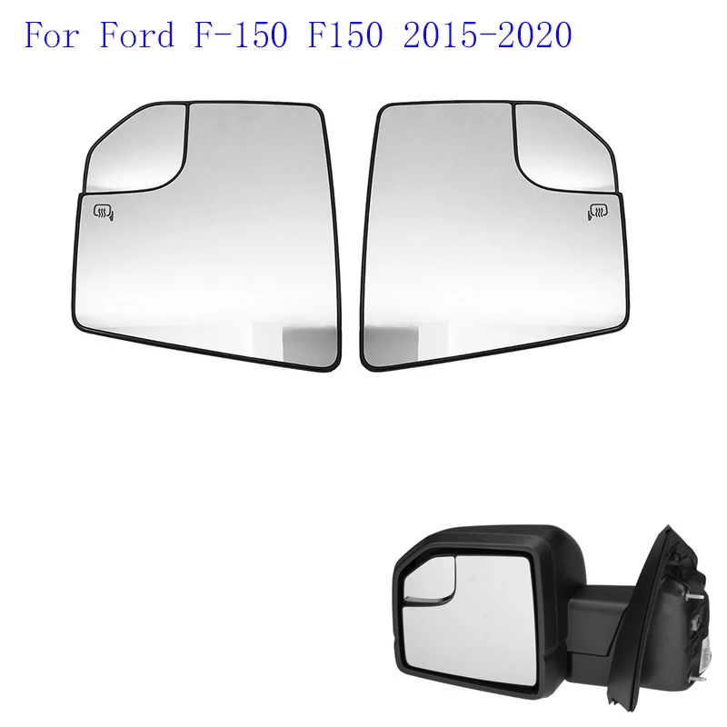 Lente de espejo retrovisor de coche, cristal de cristal para puerta lateral delantera calentada, para Ford F-150 F150 2015 2016 2017 2018 ~ 2020