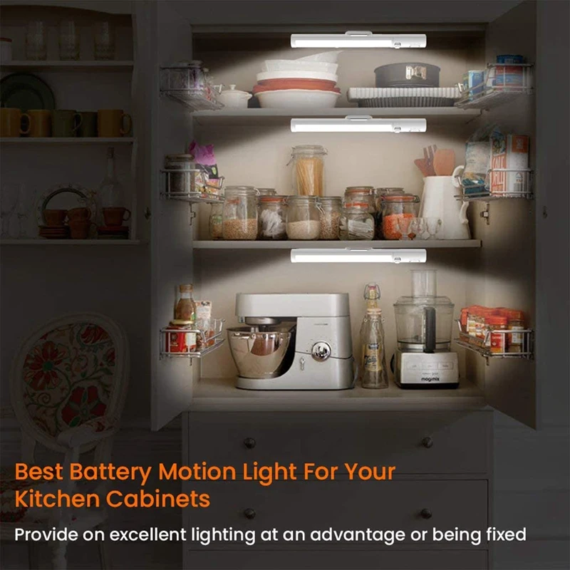

2-Piece LED Closet Light, Motion Sensor Under Cabinet Lighting, Portable Night Light for Wardrobe, Kitchen, Corridor