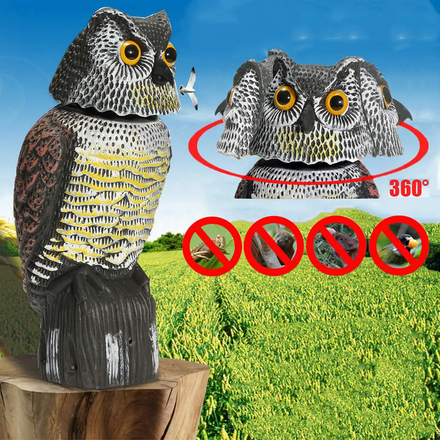 Палочка для птиц с поворотом на 360 градусов голосовым управлением|Садовые статуи