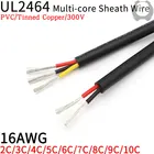 1 м 16AWG UL2464 оболоченный провод кабель канала аудио линии 2 3 4 5 6 7 8 9 10 ядер изолированный мягкий медный кабель провод управления сигналом