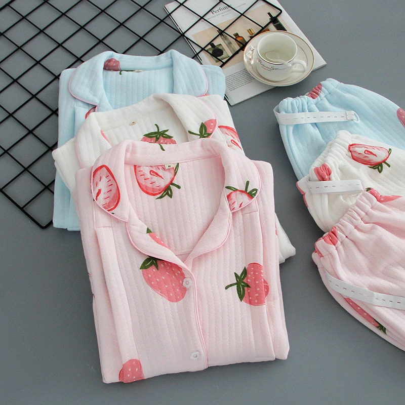 Хлопковая одежда для беременных/одежда сна мягкая теплая Пижама грудного