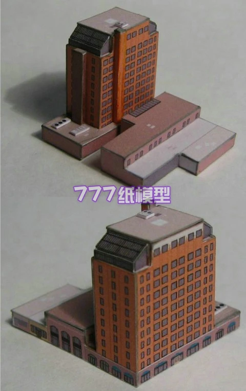 Городской дом 50 бизнес здание офисное жилое 3D бумажная модель детские