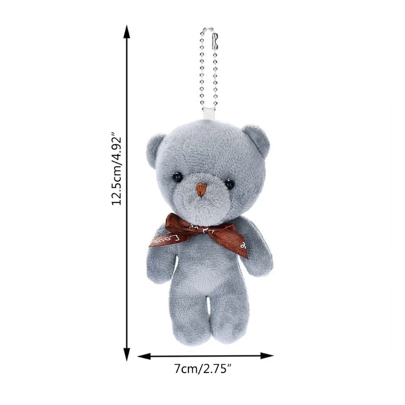 

Cartoon Mini Bear Plush Doll Bow Tie Cotton Stuffed Toys Kids Girls Gifts Pendant Decorations for Purse Handbag School Bag