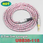 16 Core с серебряным OCC из бескислородной меди, Смешанная плетеный кабель для аудио Technica ATH-M50x ATH-M40x ATH-M70x ATH-M60x наушники LN007604