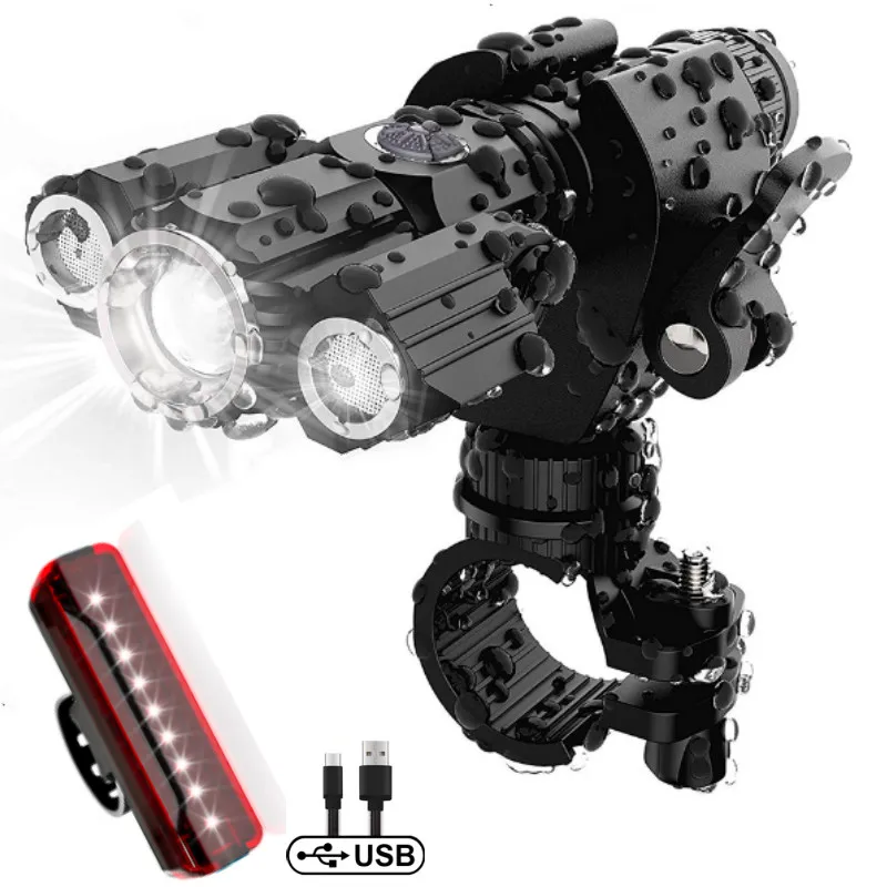 Светильник фонарь 1000 люмен для горного велосипеда с зарядкой от USB и