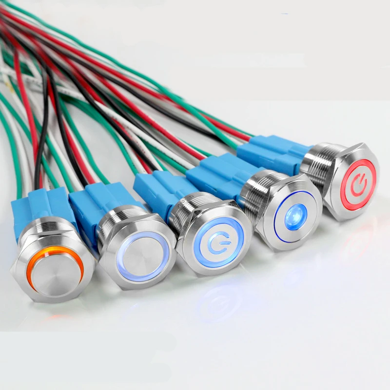 12V металлический кнопочный переключатель Мощность Кнопка Водонепроницаемый на