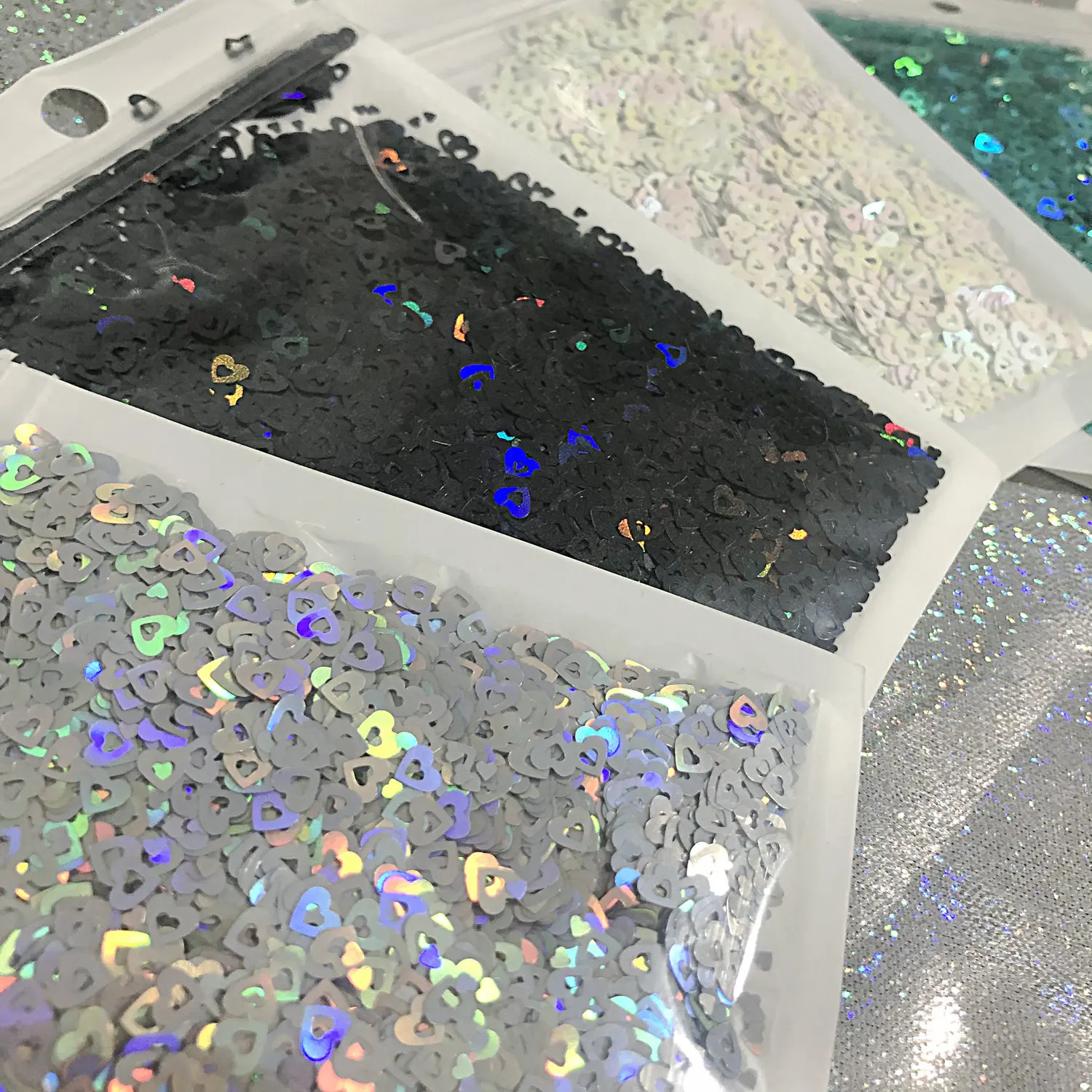 

Holographic Hollow Heart Glitters DIY Slime Resin Jewelry Filling Kawaii Hearts Sequins UV Resin Decor Sparkle