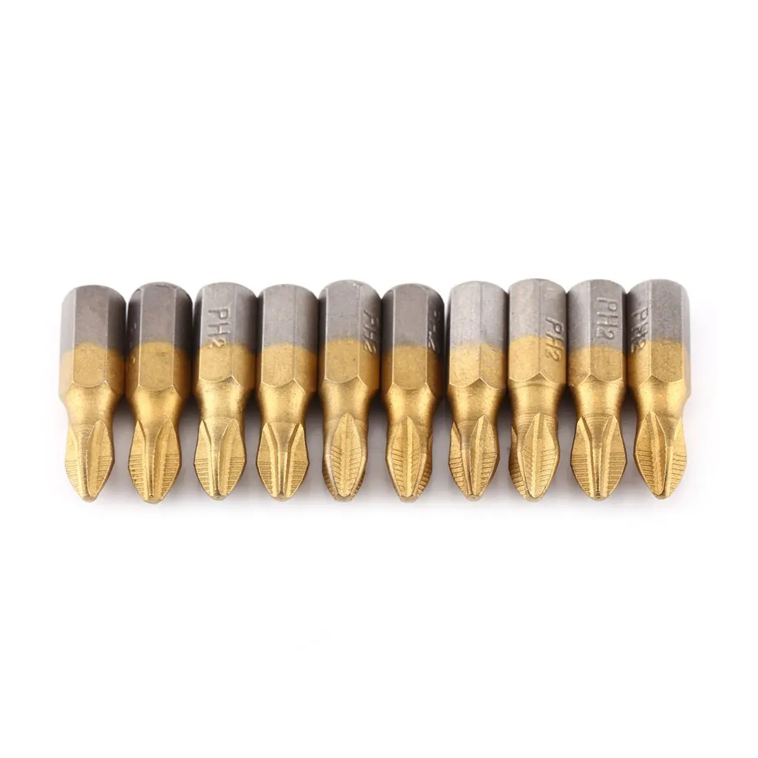 10PCS25MM 10 шт. противоскользящая электрическая отвертка с титановым покрытием магнитная защита от вскрытия PH2 Набор инструментов Отвертка 25 мм шестигранный хвостовик - Цвет: 10PCS25MM