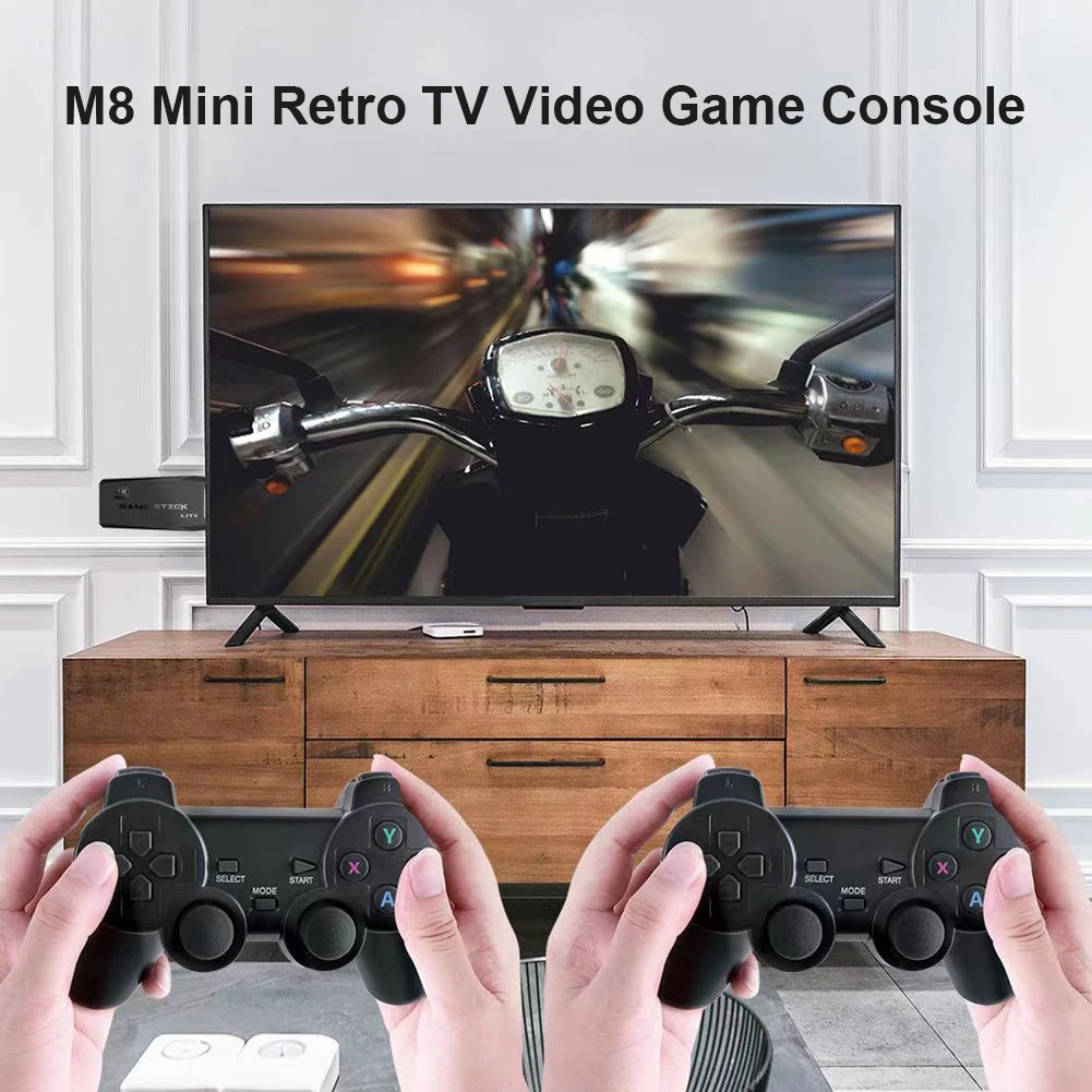 

M8 портативные Ретро игровые консоли Игровые мини-видеоигры игровой автомат выход с 2 беспроводными геймпадами 2,4 ГГц