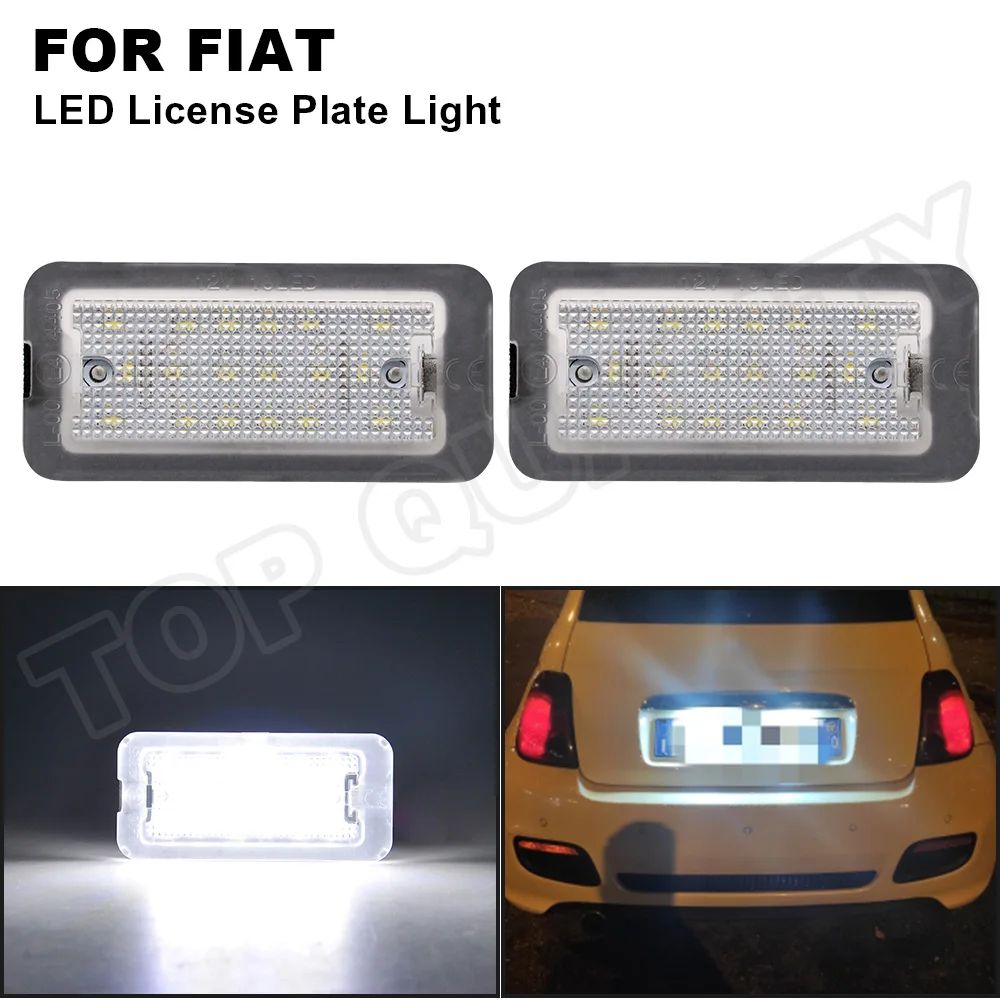 

Лампа для номерного знака, 2 шт., подходит для Fiat 500 Abarth 500 2007-2016 Canbus Xenon White Светодиодный номерной знак 51800482