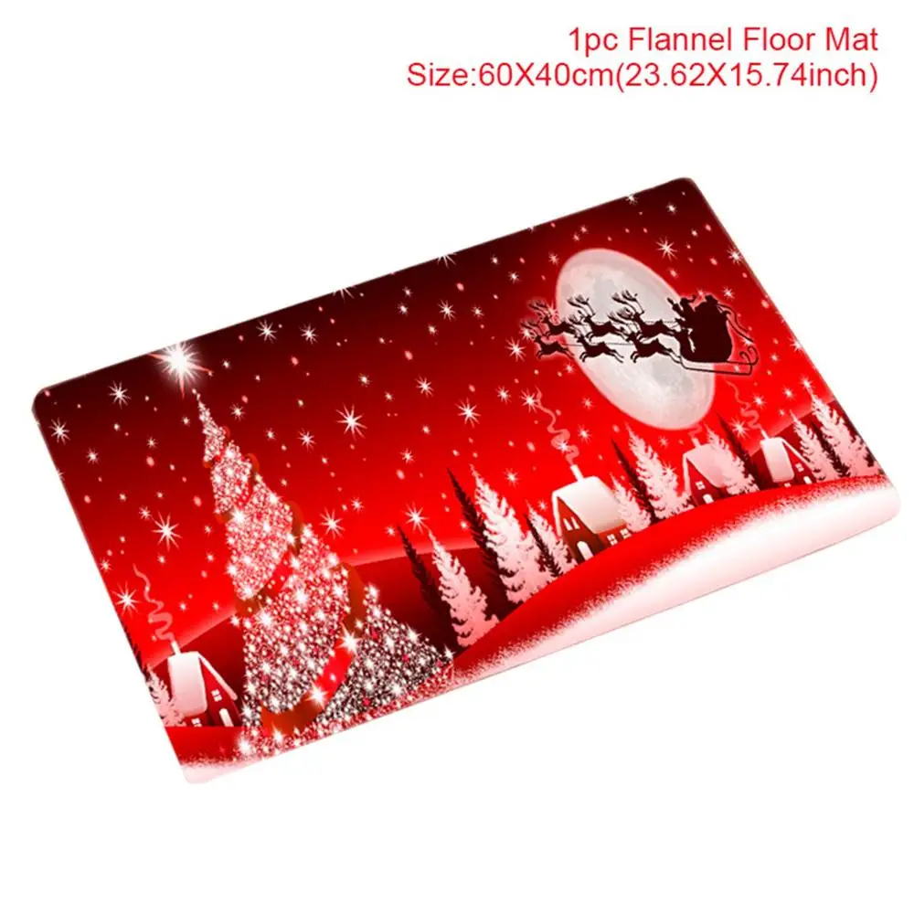 flannel carpet 04 Huiran Рождество Санта Клаус Лось Снеговик фланелевый ковер Счастливого Рождества украшения для дома Рождественский подарок счастливый год - Цвет: flannel carpet 04